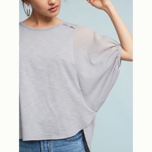 Anthropologie Briony Top Gray Balloon Sleeves
